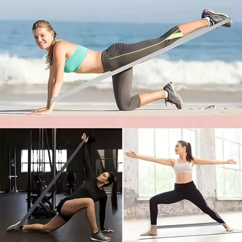 3 قطعة مجموعة حزام التوتر المتماسكة 2 متر أربطة المقاومة الطويلة للياقة البدنية تمتد سحب ما يصل التدريب الأشرطة المرنة ممارسة #3