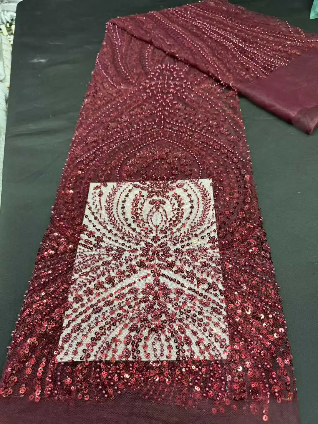 

Новейший дизайн, тяжелая кружевная ткань с блестками из бисера, нигерийские блестки с жемчужным кружевом, французский тюль, кружево для свадебных платьев