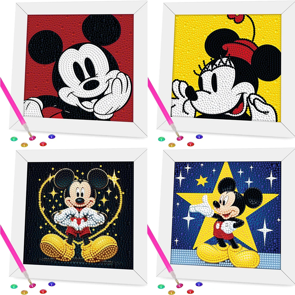 

DIY Diamond Drawing Mickey Mouse Crystal Bright Full Diamond Mosaic Cartoon Set Wall Decoration Handmade Gift