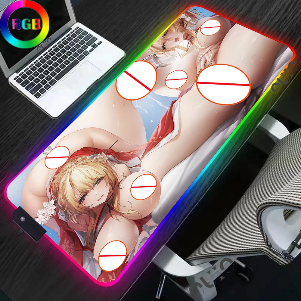 

Sexy Azur Lane Anime RGB Mouse Pad Big Ass HD Printing Computer Gamers Mousepad XXL LED Keyboard PC Desk Pad Gaming Accessories