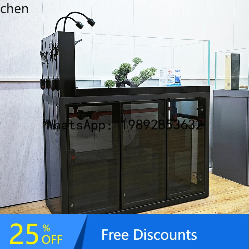 stream tank new living room fish tank ultra-white landscaping bottom filter fish tank