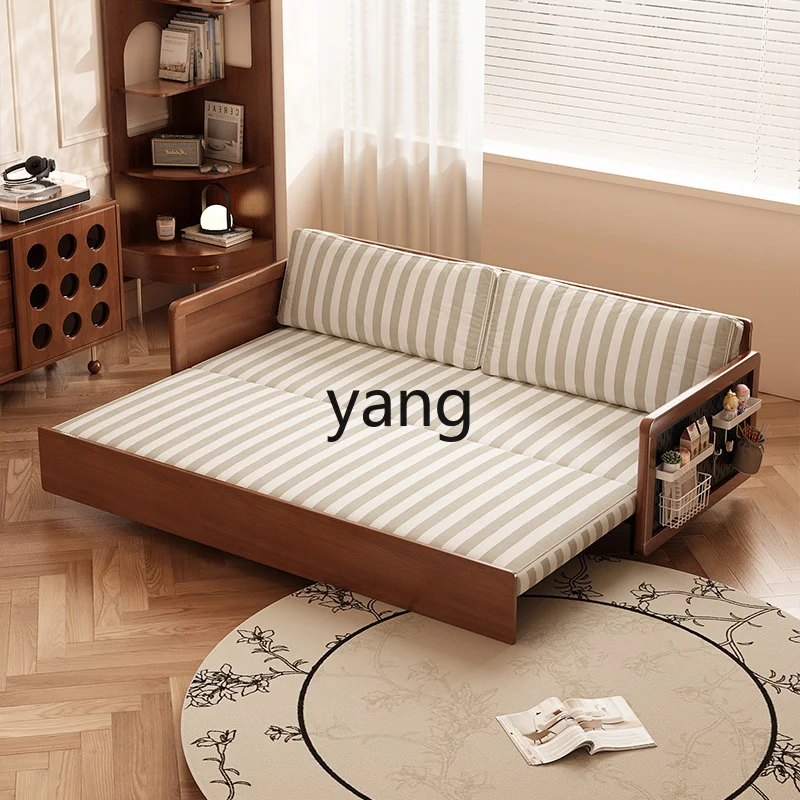 LTTM striped linen cotton sofa bed retro living room full dismantling and washing fabric sofa