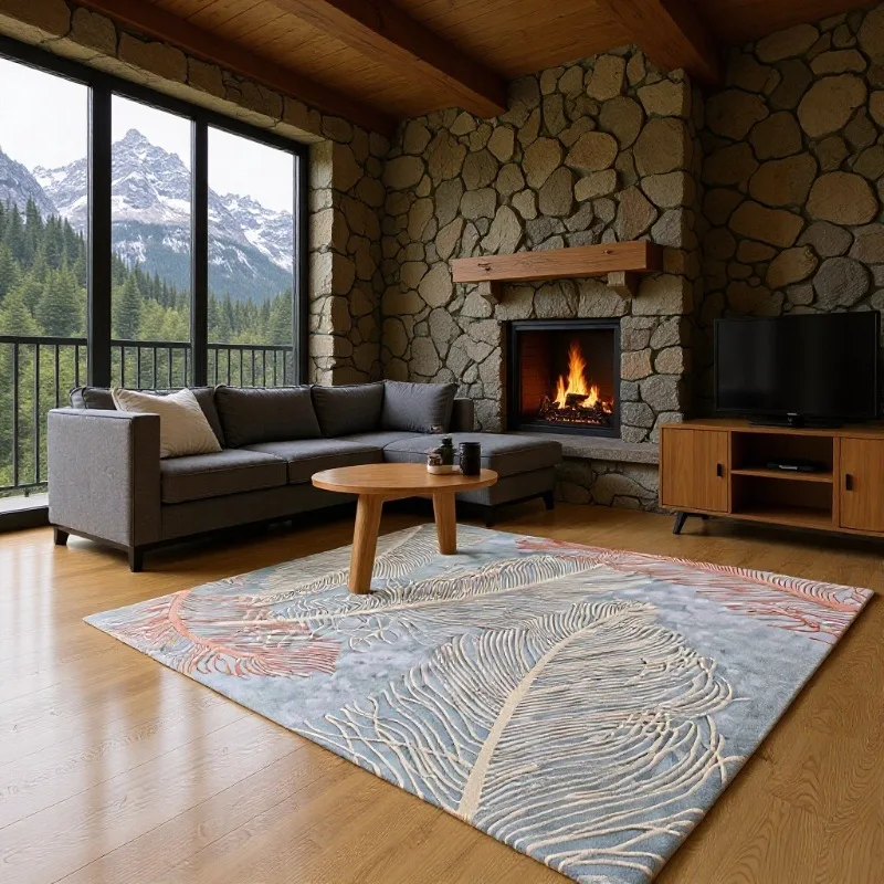 Tapis en coton et soie avec plumes de phénix, tissé à la main, pour salon et chambre à coucher, nouvelle sculpture de luxe chinoise