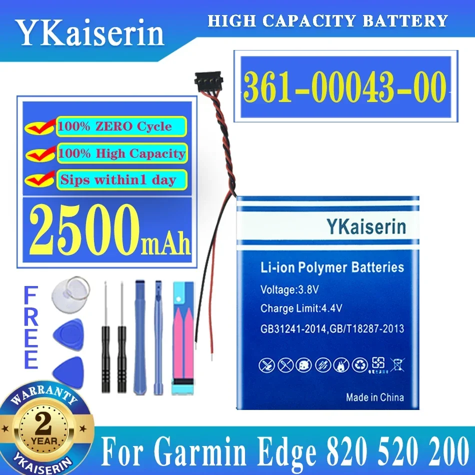 2500mAh Gps Battery for GARMIN Edge 820 500 200 205 520 plus GPS Cycling Computer 361-00043-00