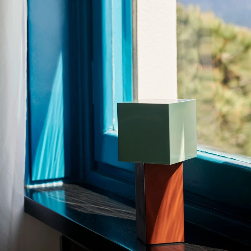 

Danmark Rechargeable Color Blocking Metal LED Floor Lamp Geometric Design Aesthetic Bedroom Bedside Study Hight End Table Lights