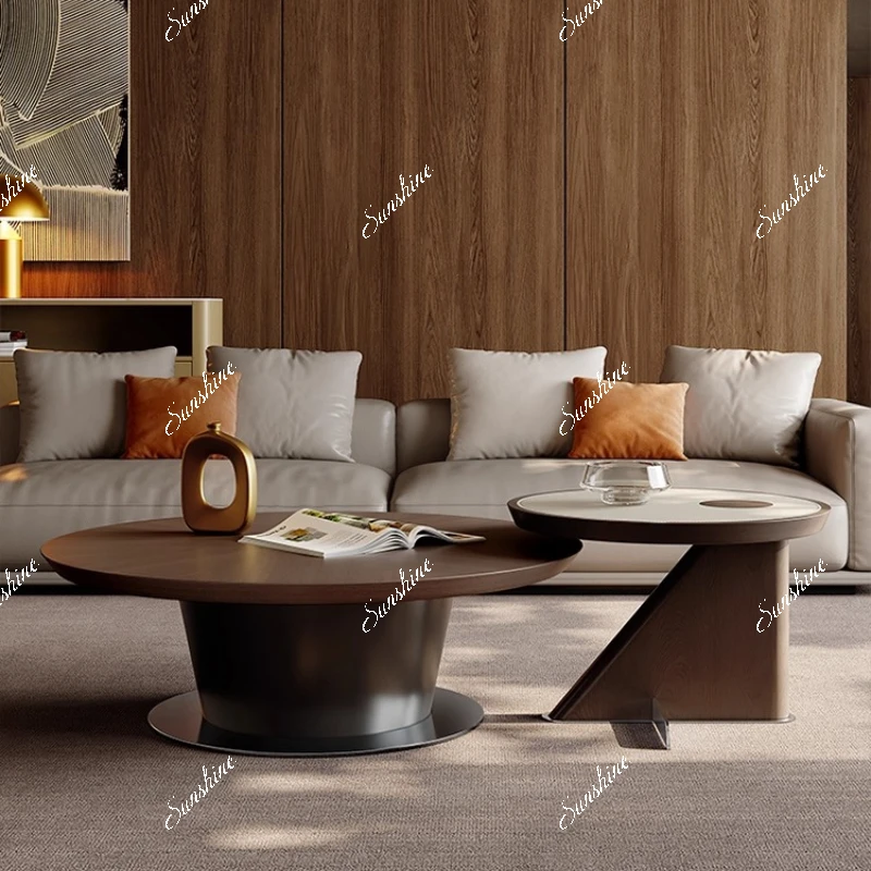 

Living room coffee table table Italian minimalist small apartment wood grain combination coffee table