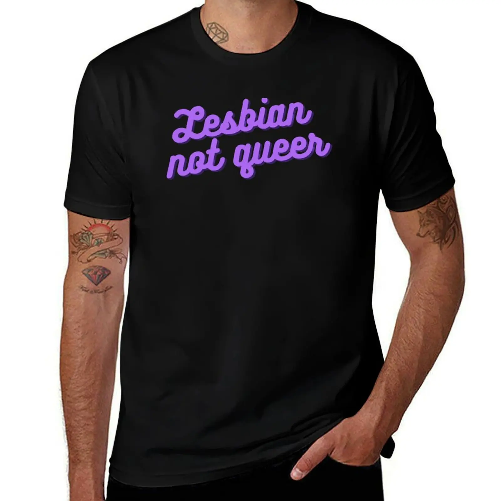 

Lesbian Not Queer RadFem Feminist - Purple T-Shirt cotton man t-shirts basketball graphic tees anime stuff mens cotton t shirts