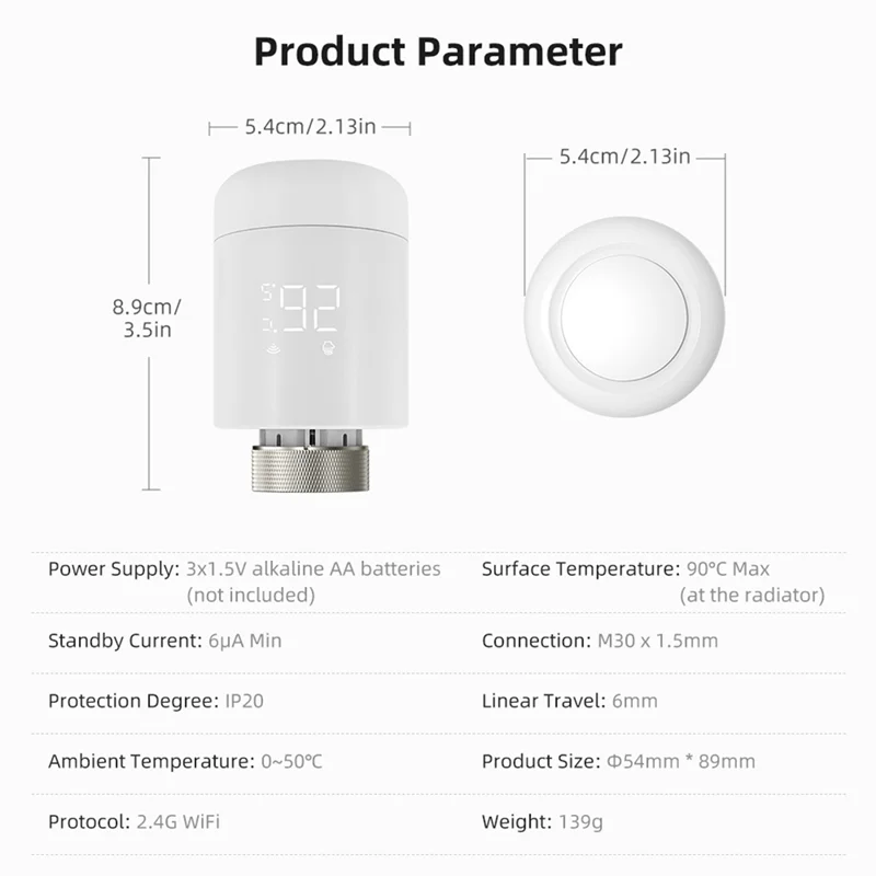 Leading-Tuya Wifi Smart TRV Thermostatic Radiator Valve Thermoregulator For Home Heating Smart Life