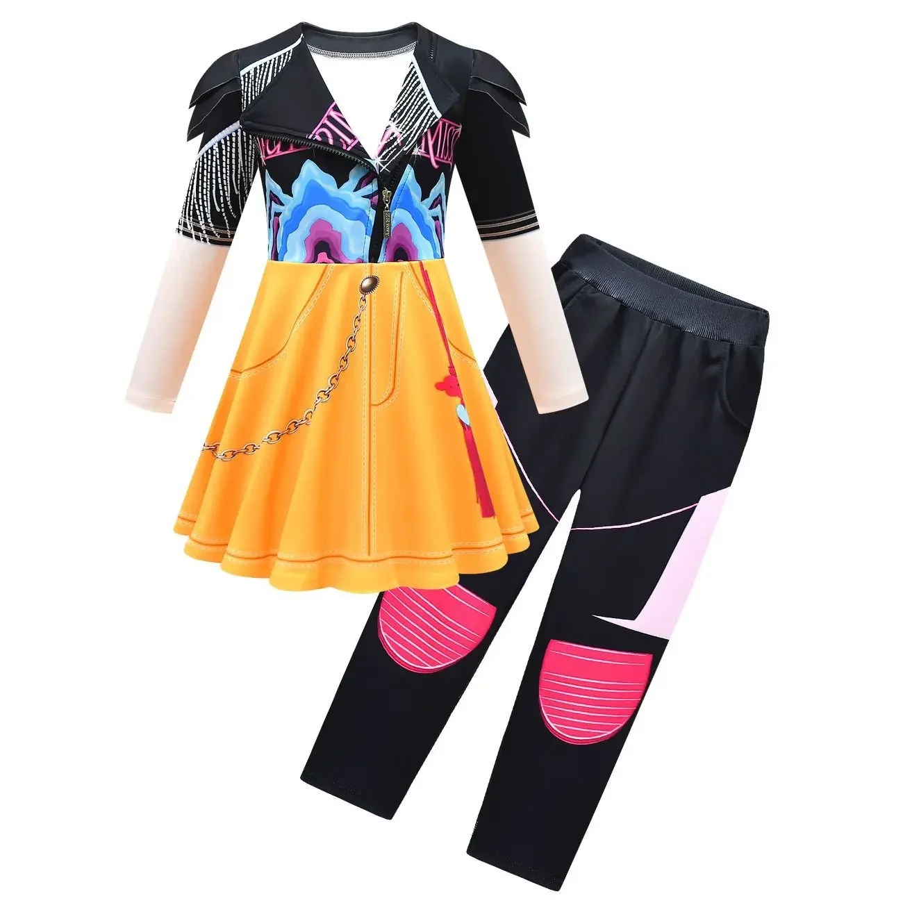 2025 Halloween Enfants Kpop chasseurs de démons Rumi Zoey Mira Cosplay Huntrix Costume perruque pour filles vêtements