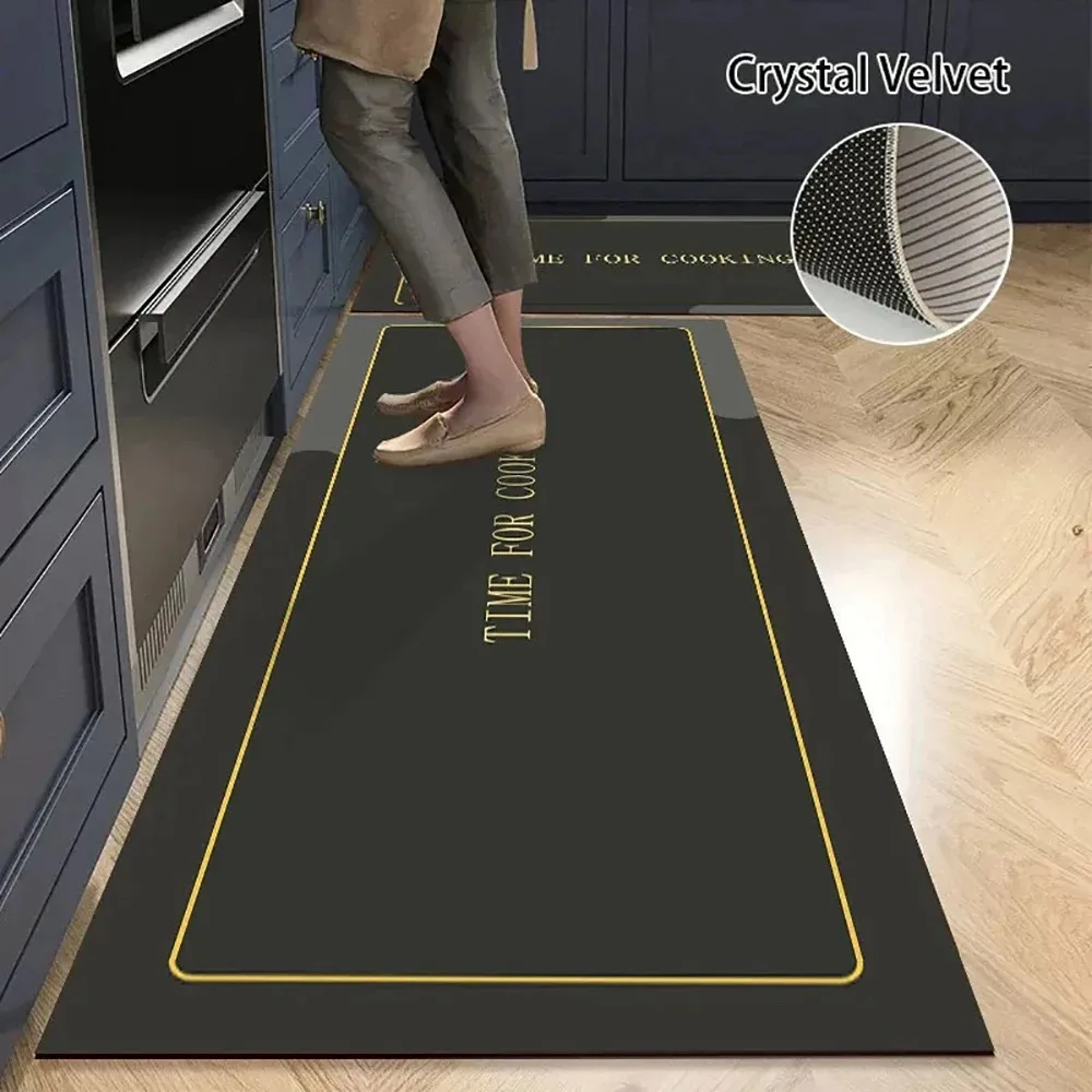 NONE Rutschfeste Küchenmatte, lange Teppiche, Kristall-Samt-Teppich für Wohnzimmer, saugfähige Fußmatten, Schlafzimmer-Fußmatte, Alfombra, kleine Teppiche 9
