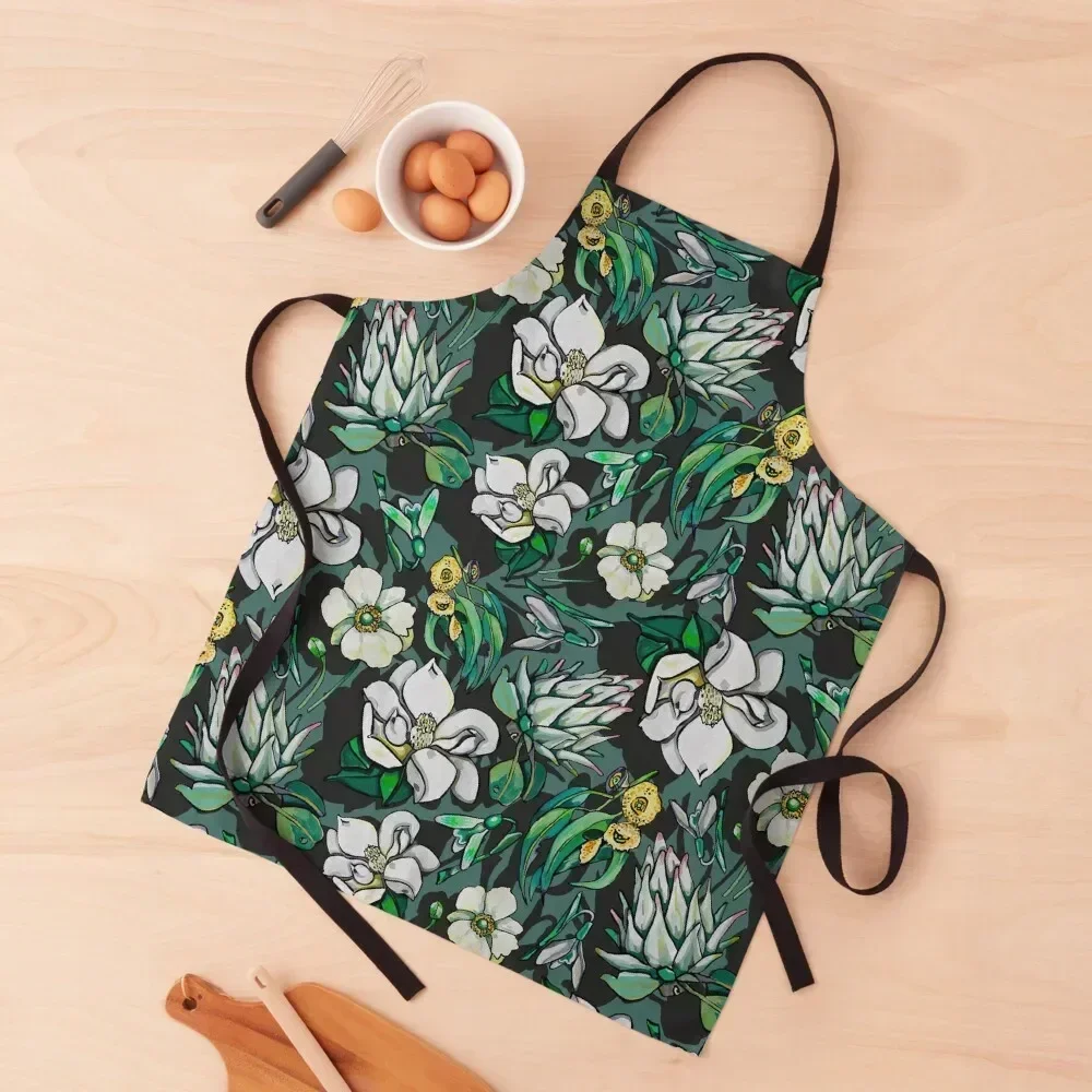

Quirky White and Green Floral Apron Funny Chef jacket men Kitchen Novel Kitchen Accessories Kitchen Household Items Apron