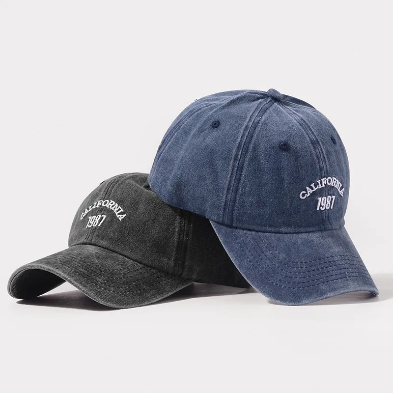 Vintage bestickte, gewaschene Baseballkappe, Unisex, verstellbar, weiches Oberteil, Sonnenhut für Outdoor-Sport und Freizeitkleidung – Detail 2