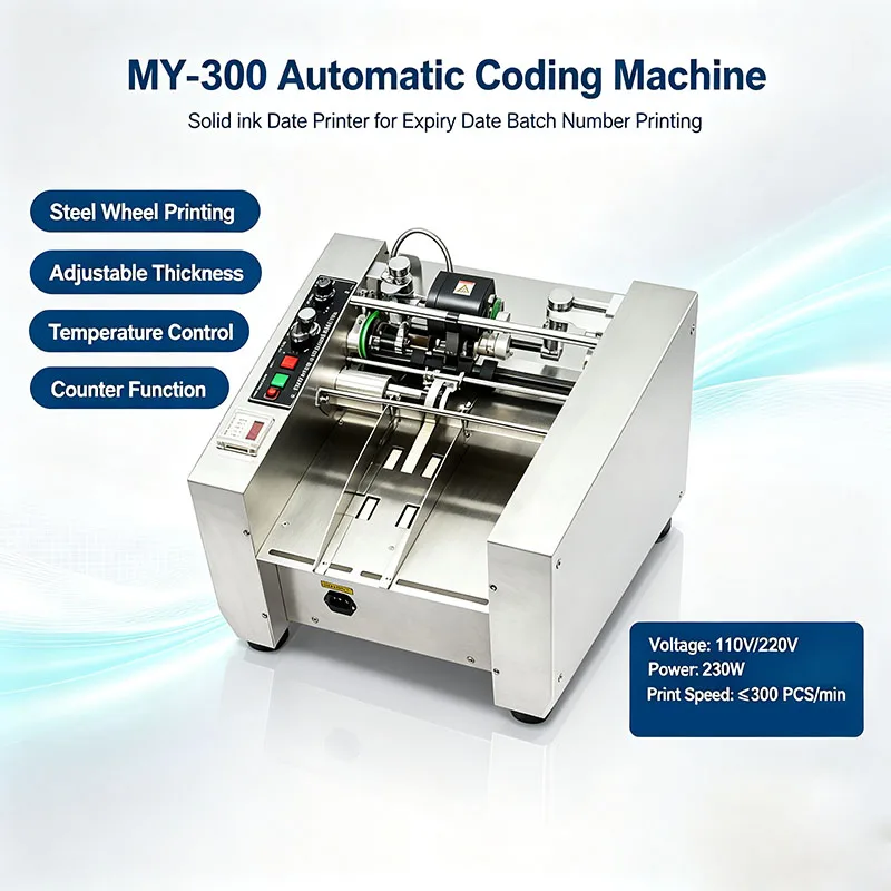MY-300 Solid Ink Coding Machine Steel Wheel Expiry Date Printer MY300 Impress Coding Printer 110V/220V With Character Mould