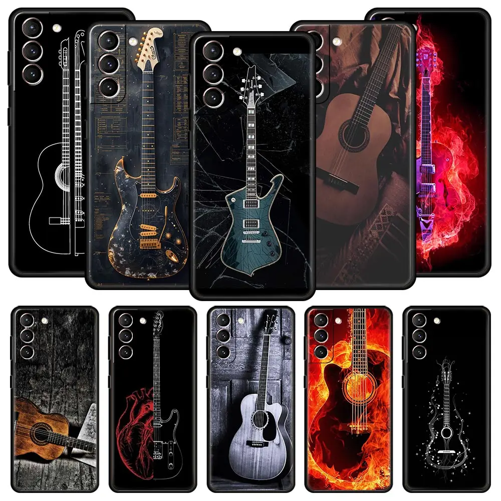 Phone Case For Samsung Galaxy S24 S23 Ultra S22 S21 S20 FE 5G S10 S10E S9 Plus S8 Cover Guitar Strings Music Guitares Instrument