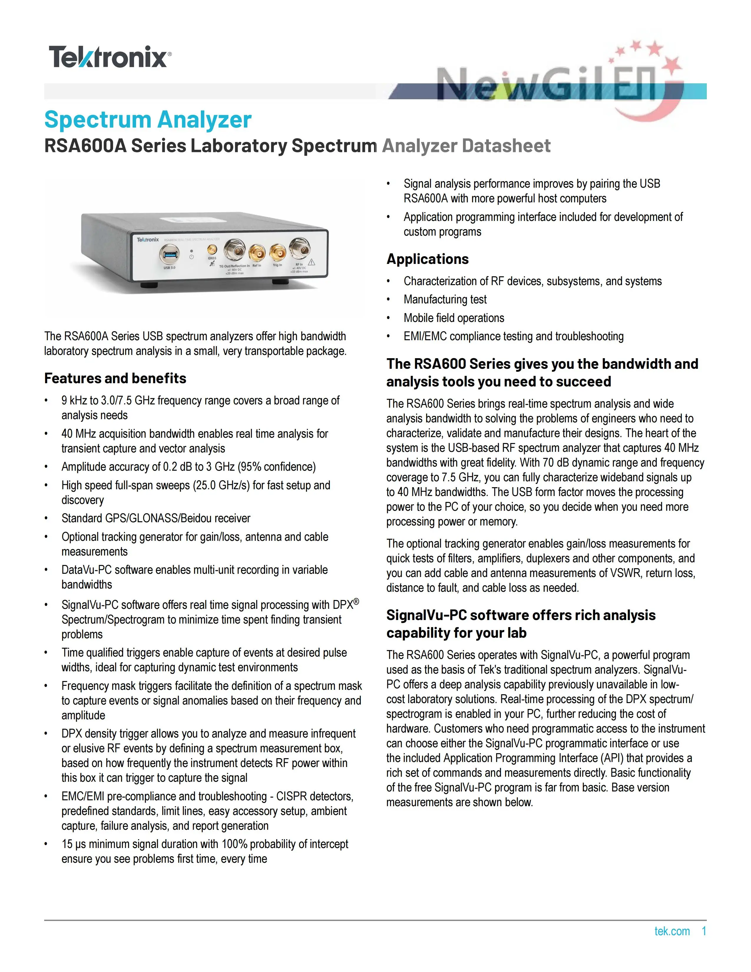 Tektronix RSA603A R…