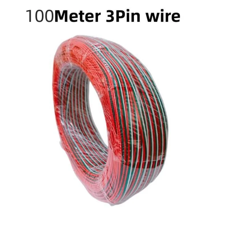 100M LED Cable Extension Wire Cord Connector 22AWG 2Pin 3Pin 4Pin 5Pin 6Pin RGBCCT WS2811 5050 Single Color LED Extension Cable