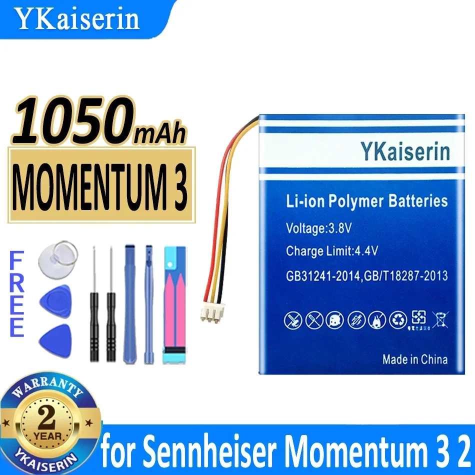 YKaiserin Battery 1050mAh for Sennheiser True momentum3 Momentum 3 Wireless 2 wireless2