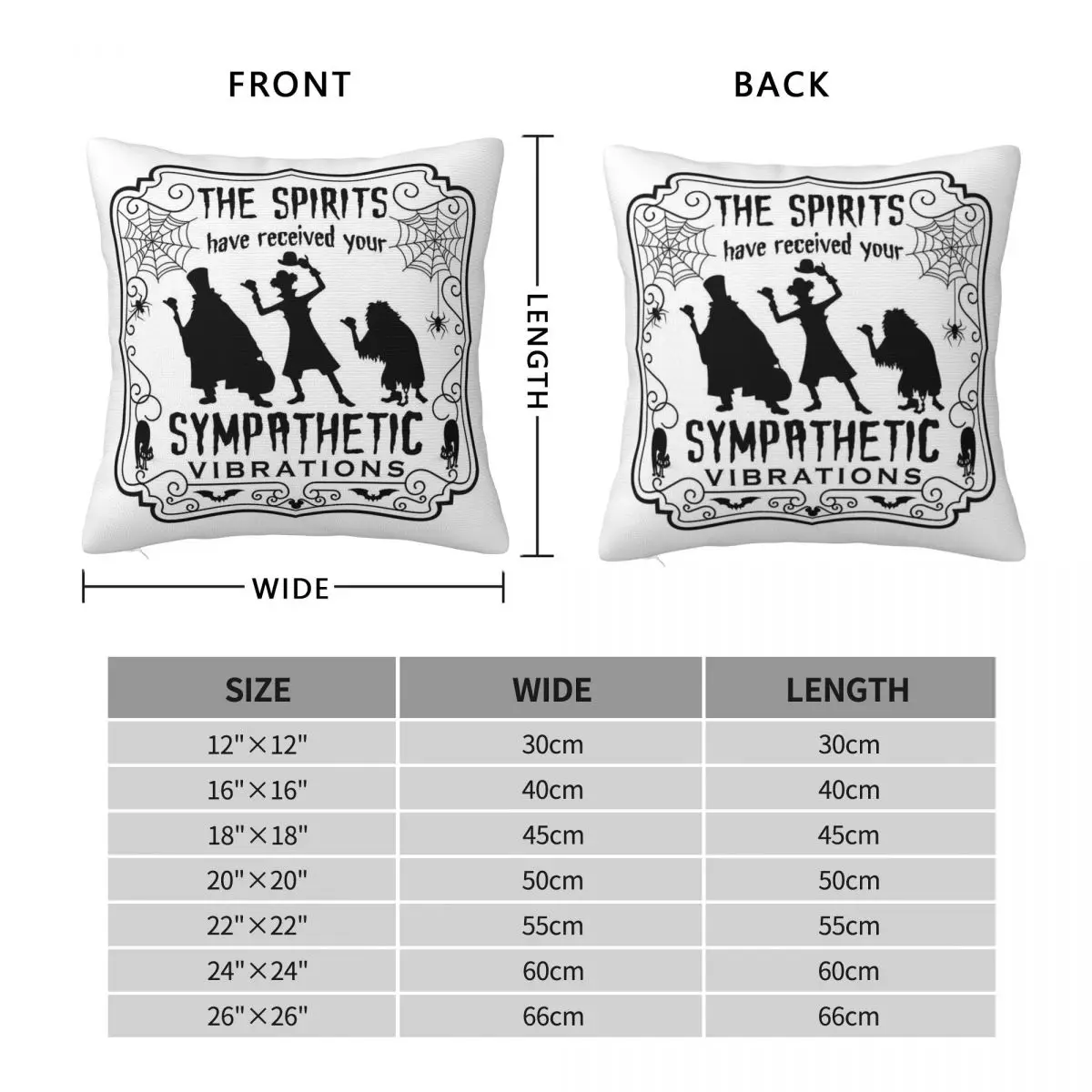 Haunted Mansion Sympathetic Vibrations Square Pillowcase Polyester Linen Velvet Creative Decor Throw Pillow Case Car Cover 18