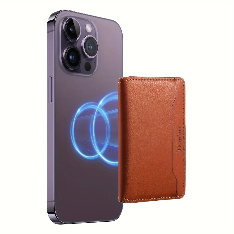 Retro PU Leather Envelope Flip Card Holder Wallet - Compatible with Phones & Cases - Holds 3-5 Cards - 4 Color Options