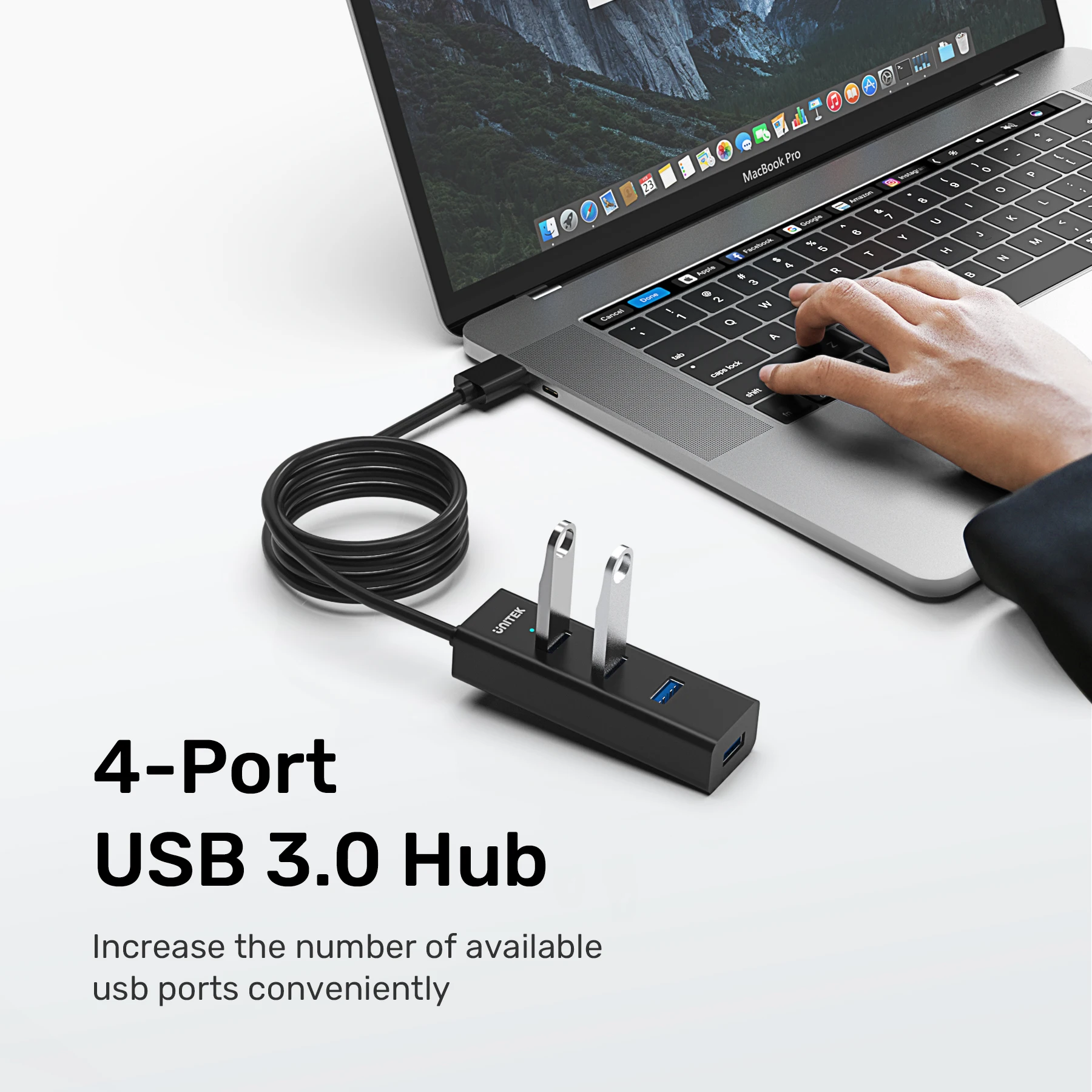 

Unitek 4-Port USB 3.0 Hub 1.2M Cable USB Extension Multiple Port Splitter with Micro USB Charging Port Compatible for Windows PC