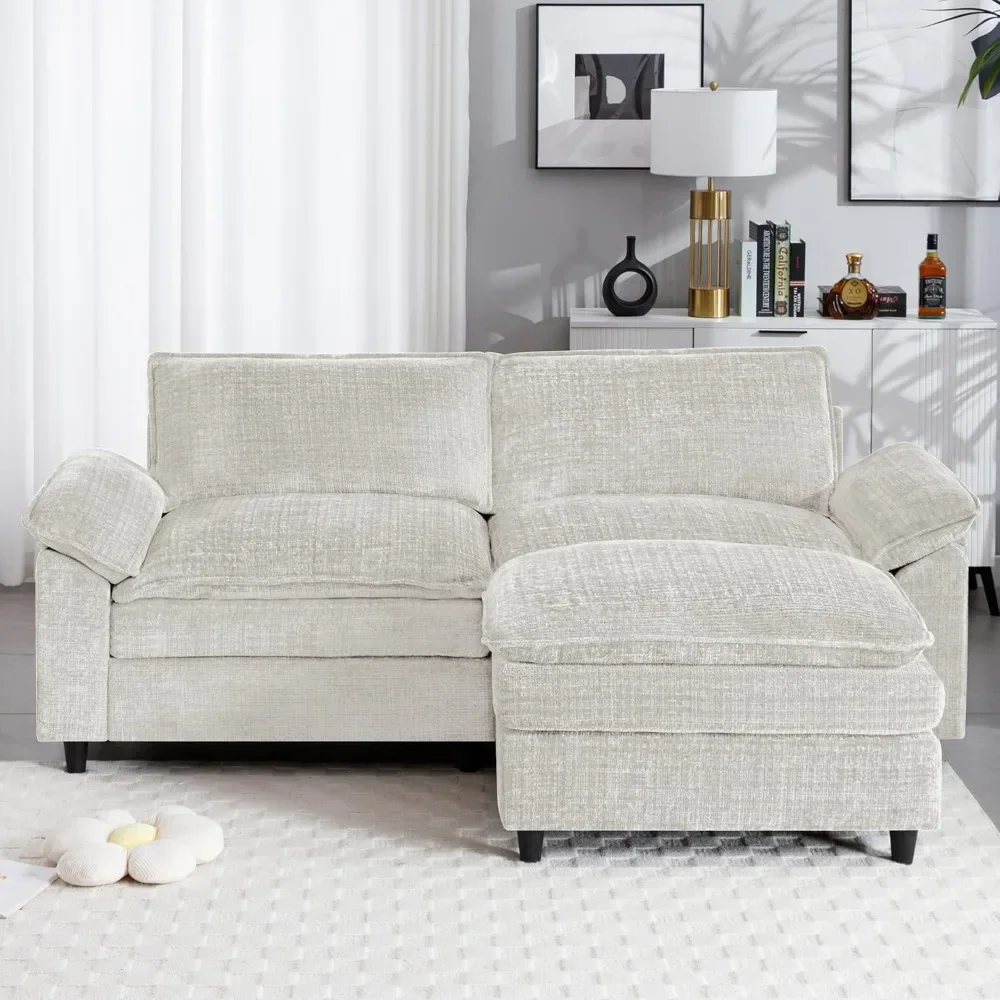 

86.6" L Shaped Sectional Sofa, Modern Modular Loveseat Couch with Ottoman, Cloud Couches for Living Room, Apartment,Small Spaces