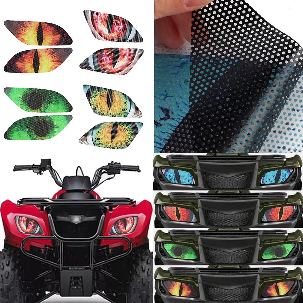 ATV Headlight Protection Film UTV Head Light Lamp Eye Deco Decals Fit for Suzuki Ozark 250 King Quad 400 500 750 LT-A400/500/750