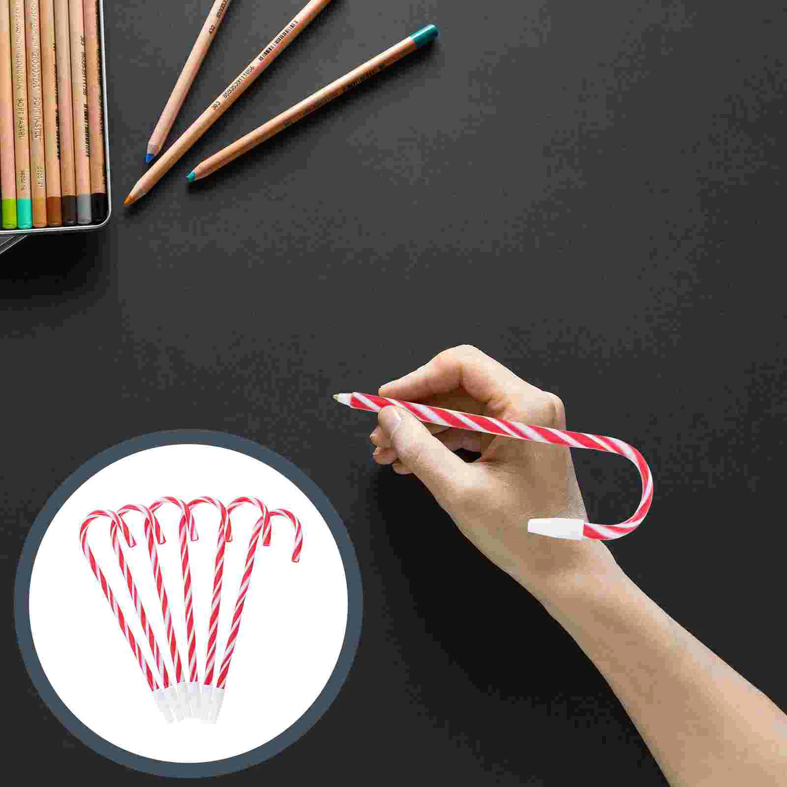 

6 Pcs Christmas Cane Pen Themed Pens Tree Decorations Kids Gifts for Festival Students Gel Colored Xmas School Accessories