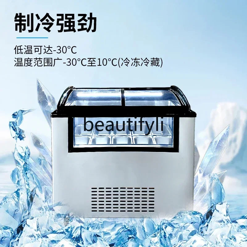 

A61 Ice Cream Display Cabinet Commercial Thick Cut Fried Yogurt Handmade Ice Cream Refrigerated Display Cabinet