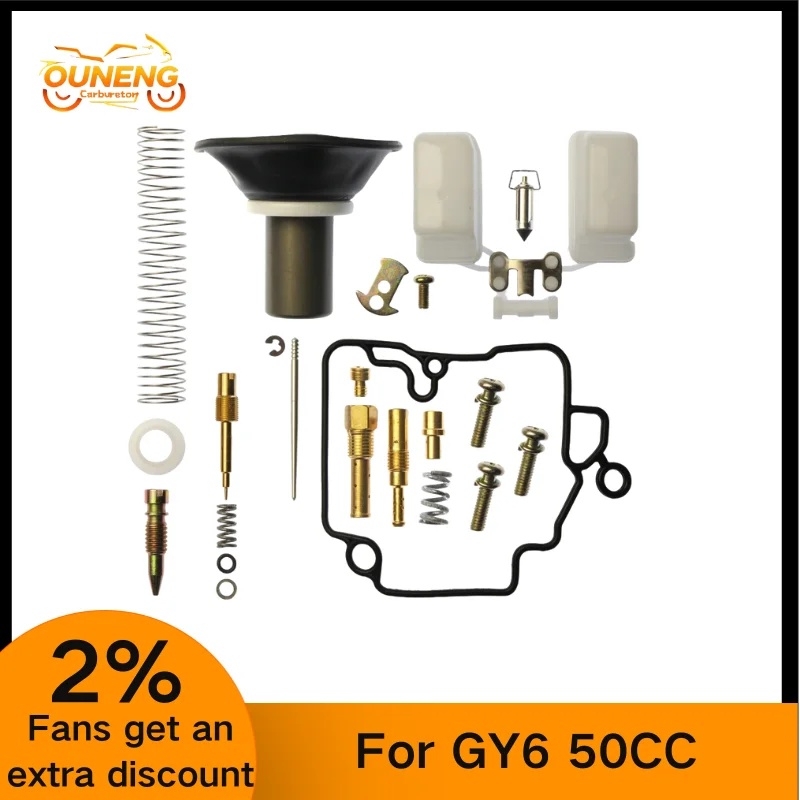 Motorcycle Carburetor Rebuild Kit 18MM For 139QMB 147QMD GY6 50 60 80cc PD18J PD19J Scooter Moped ATV Karting And Scooters