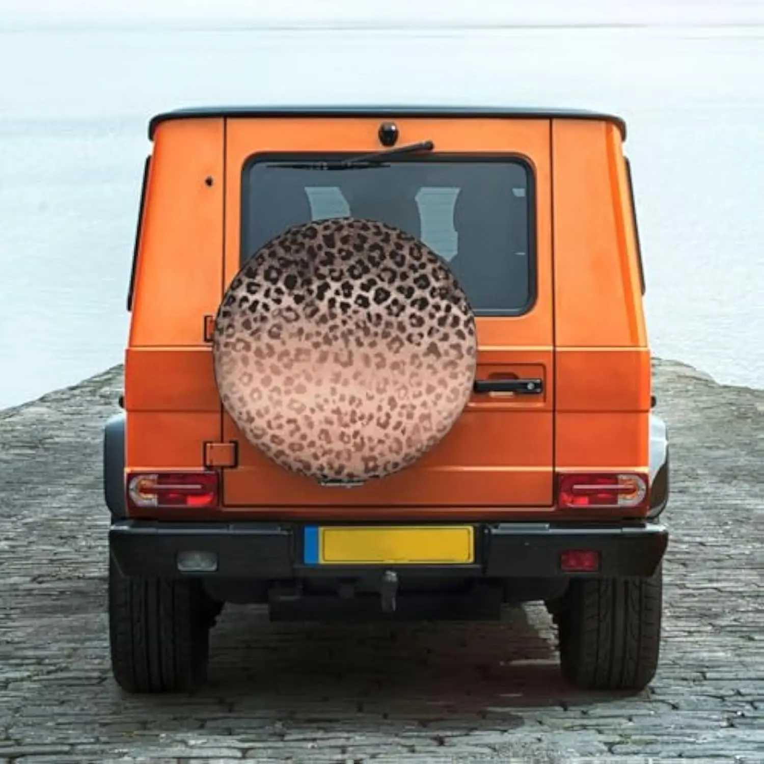 Rose Gold Leopard Print Spare Tire Cover Weatherproof Wheel Cover for RV SUV Trailer