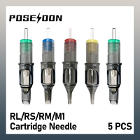 Tattoo Cartridge Needles POSEIDON V2 5PCS Disposable Safty RL RS RM M1 Tattoo Needle Hot Sale Purple Tattoo Cartridge Needles