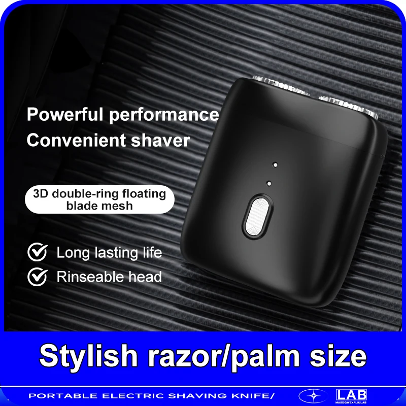TX14 เครื่องโกนหนวดผู้ชายแบบชาร์จไฟได้ล้างทําความสะอาดได้ Double-HEAD MINI Magnetic Electric Double-HEAD มีดโกนแบบพกพา