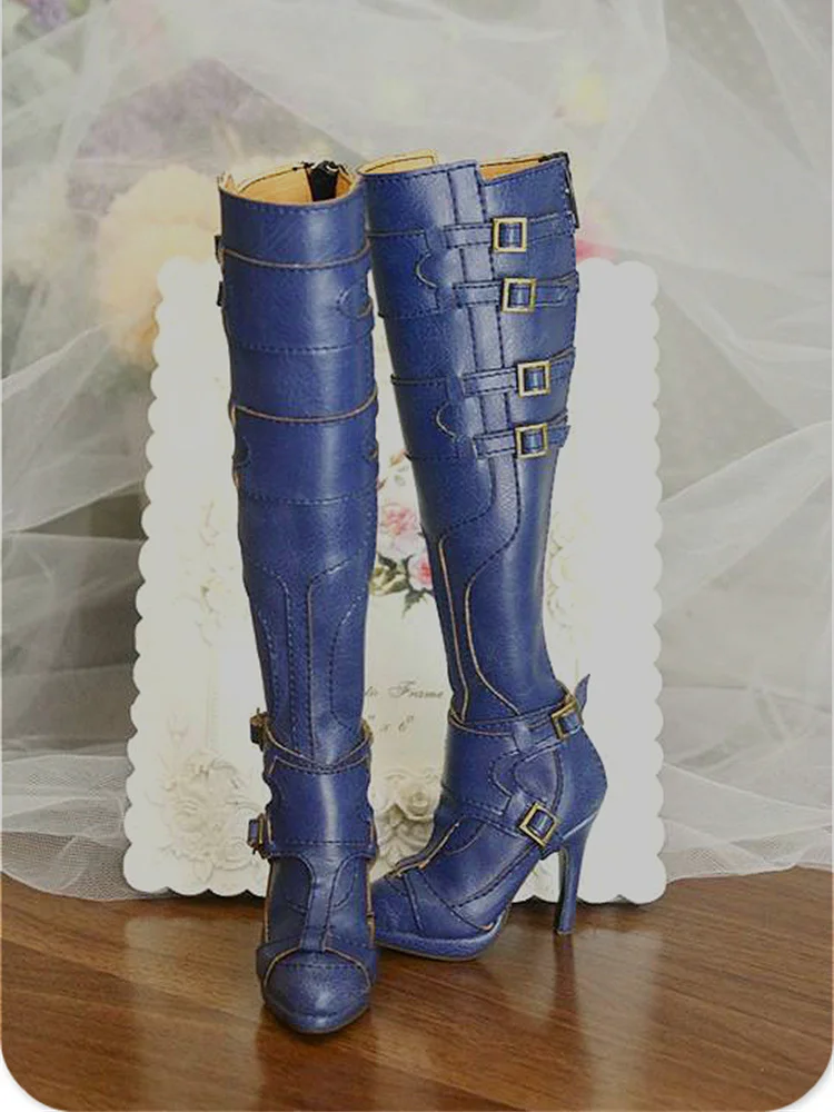 BJD 인형 신발 1/3 SD GR SD16 인형용 하이힐 가죽 부츠 인형 액세서리 장난감 선물 흰색 갈색 파랑 검정