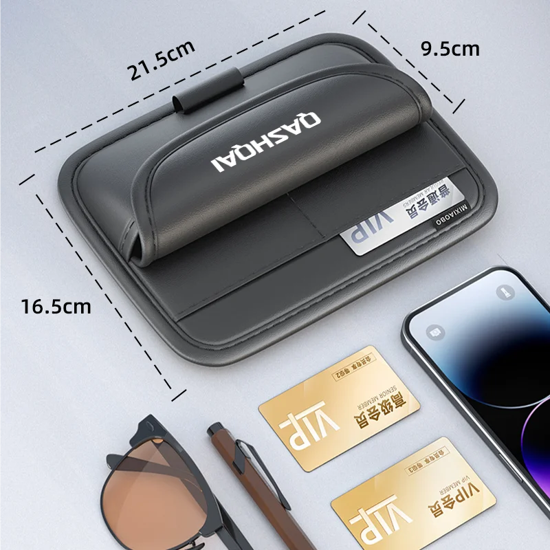 

Car Sun Visor Glasses Case Storage Bag Sunshade Sunglasses Eyeglasses Organizer Bag For Nissan Qashqai J10 J11 J12 Accessories