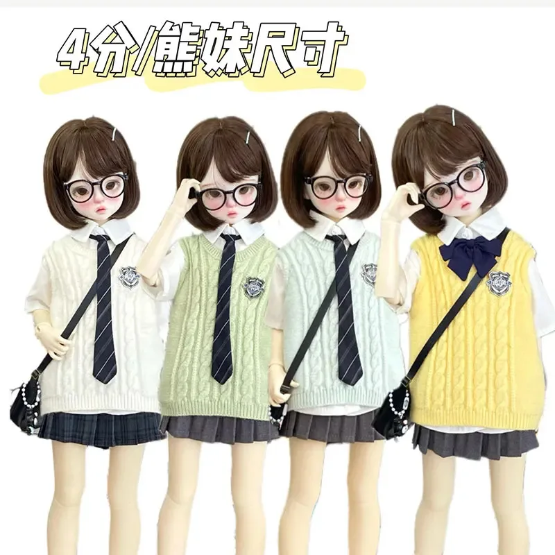 1/4 Bhd دمية Chitose متقلب قميص 45 سنتيمتر دمية تانك القمم سترة متقلب تنورة القوس الدانتيل الداخلية موضة التعادل شارة جوارب بيضاء