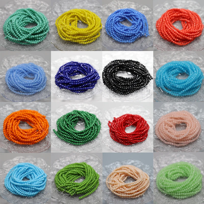 

4mm（10strand）1050pcs/bag Faceted Rondelle Crystal Glass Beads Color Seed Glass Beads Loose Spacer Beads for Jewelry Making DIY