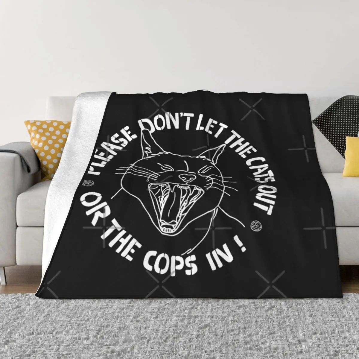 

Don'T Let The Cats Out Or The Cops In Anime Bed Blanket Blankets & Throws Blankets And Blankets Throw Blanket