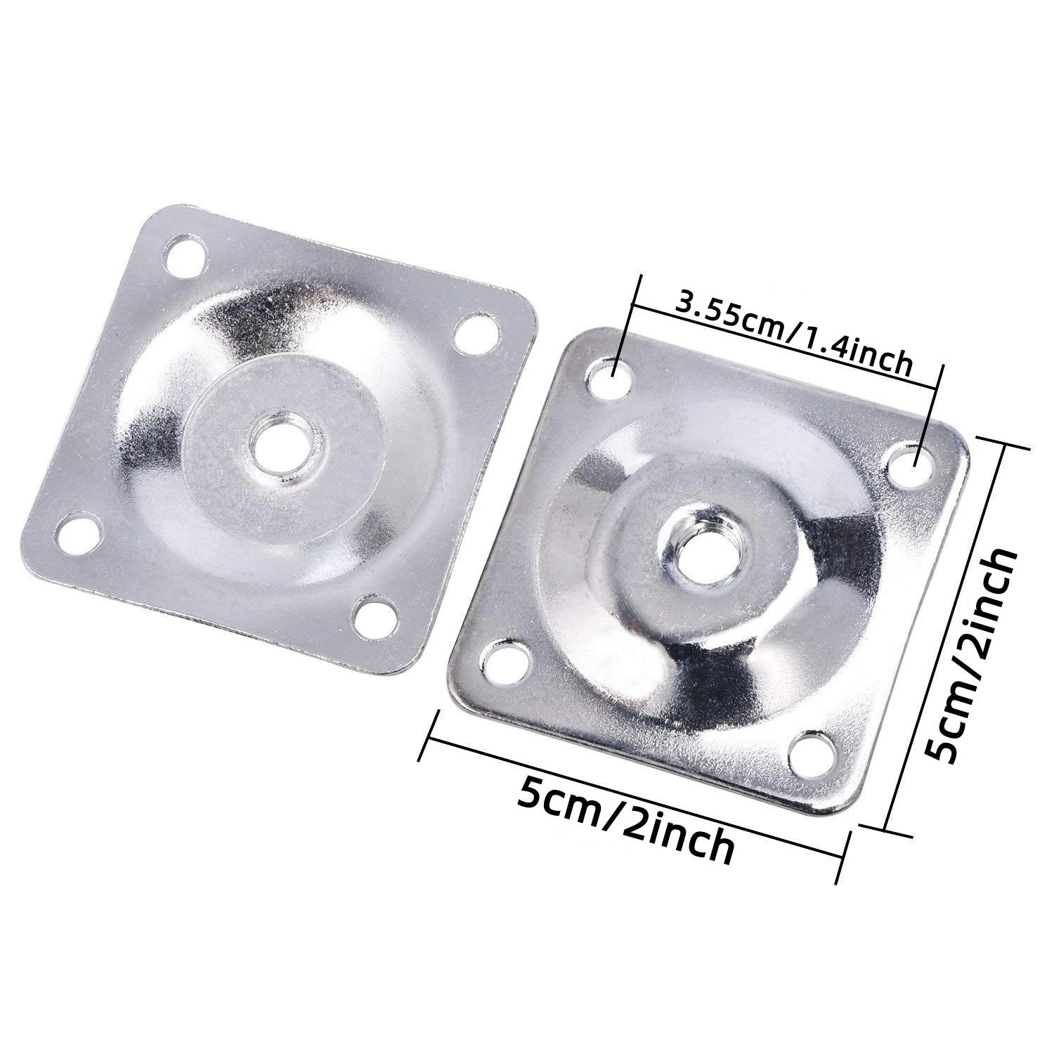 4PCS Furniture Leg Mounting Plates with Screws, M7 T-Plates Brackets for Sofa, Couch and Table Legs