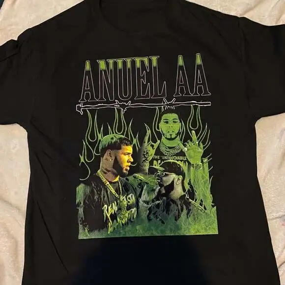 Anuel AA Hip Hop T-shirt Black Cotton Unisex all sizes S to 5Xl ZL185