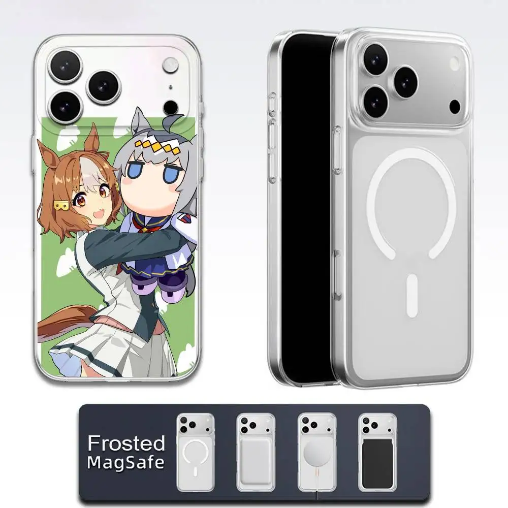 حافظة هاتف U-Uma Musume Pretty Derby Oguri لهاتف iPhone 17,16,15,14,13,12,11,Pro,Max,Plus,E,Air,Mini Magsafe شفافة #3
