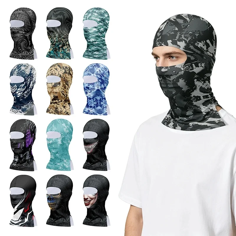 Sublimation Print Balaclava With Side Slit Split Hem Breathable Full Face Ski Mask Headgear for Cycling Motorcycling Fishing