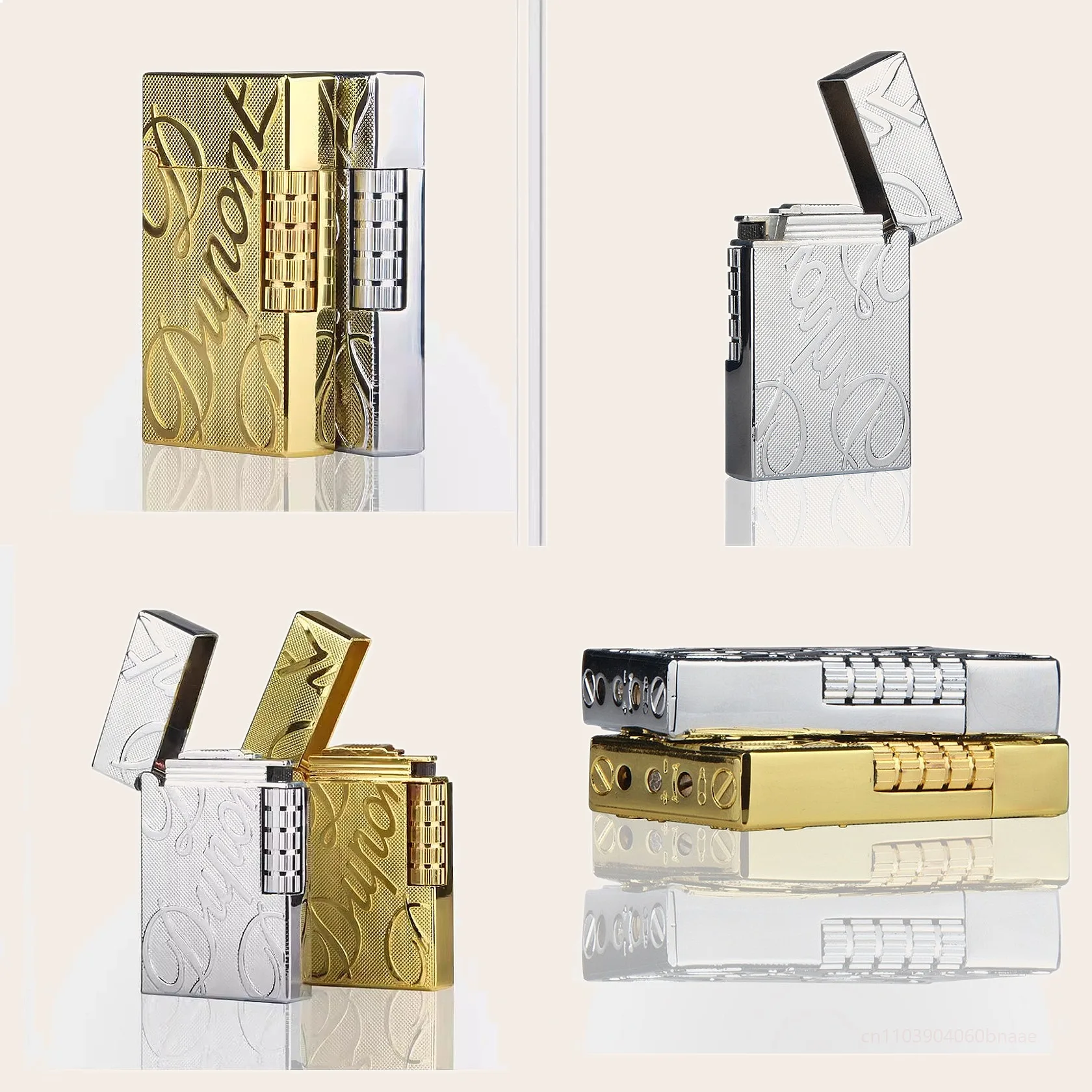 Zinc Alloy Electroplated Cigar Igniter Metal Grinding Wheel Lighter Windproof Cigarette Smoking Accessories