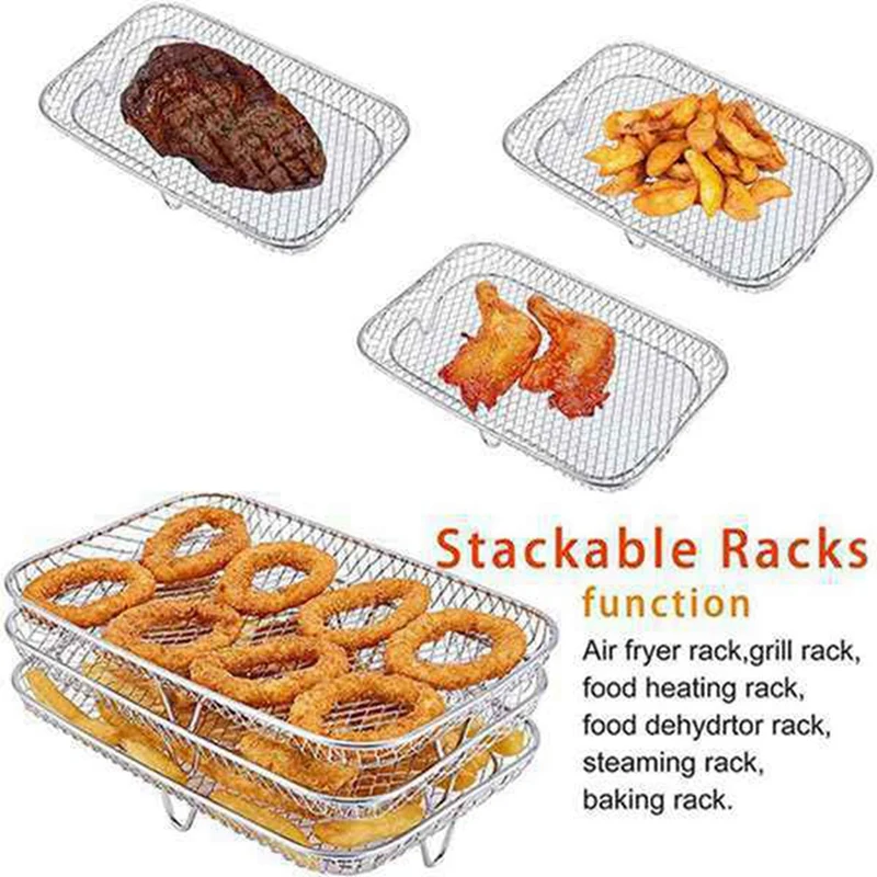 Стойка для фритюрниц для двойных аэрофритюрниц, двойные корзины Стойки для дегидраторов для фритюрниц Ninja Foodi DZ201 DZ100