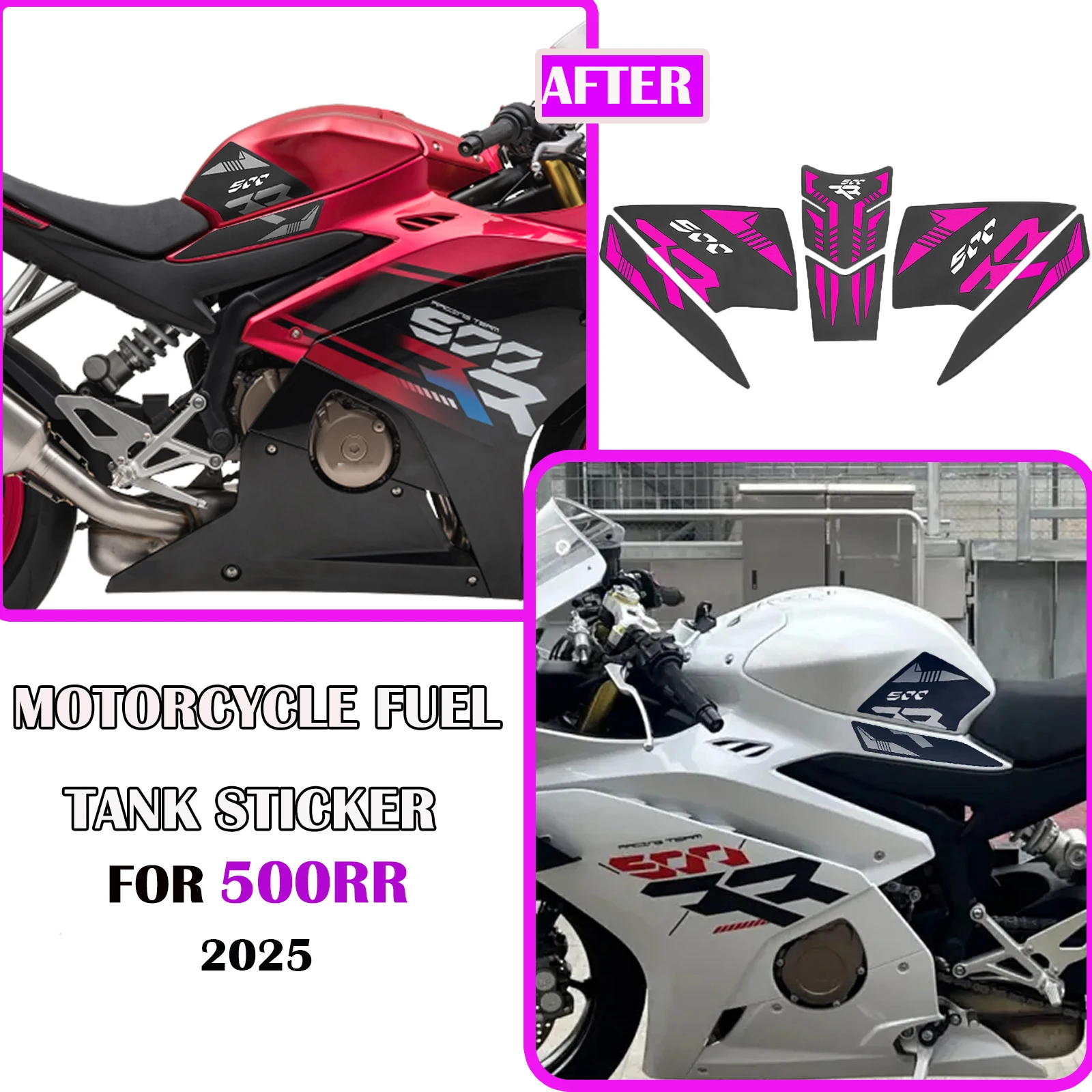 

Side tank pad anti-skid pad motorcycle sticker anti-skid fuel tank pad fuel tank traction pad For ZXJC 500RR 500 RR 2025