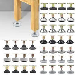 4pcs Height Adjustable Chair Leg Feet Leveling Furniture Support Mat Screw-in Base Sofa Bed Cabinet Table Floor Protector