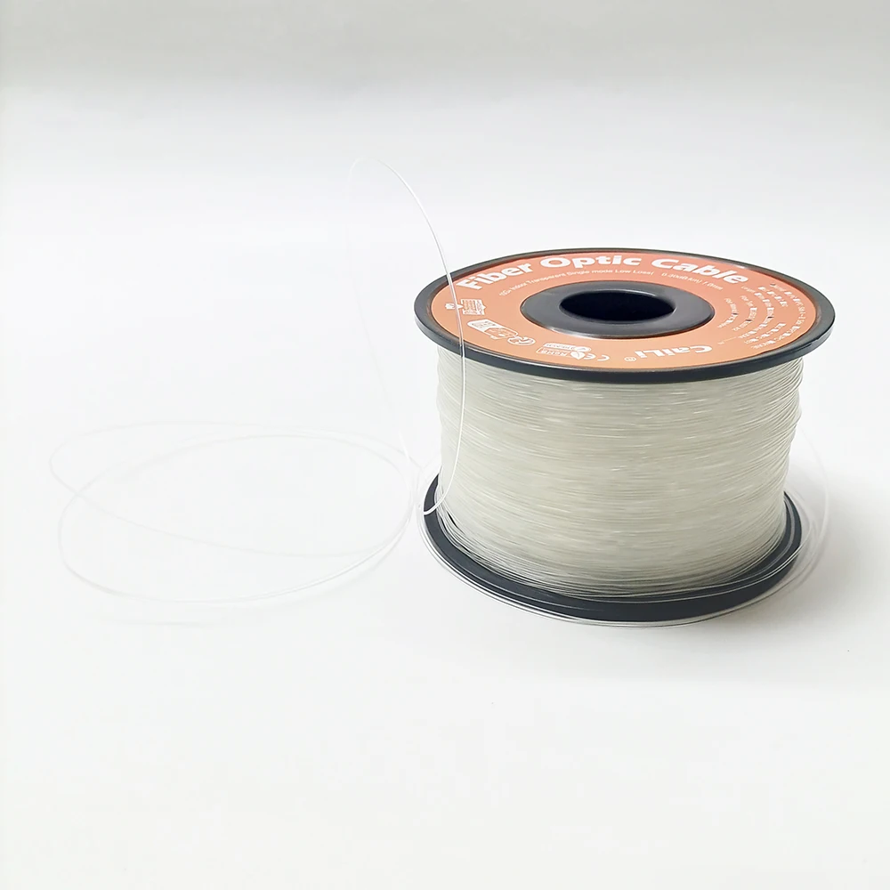 

500M 1000M G657A2 Invisible Fiber Optical Drop Cable Transparent Patch Cord Indoor SM Bend Insensitive Fiber 0.9mm diameter PVC