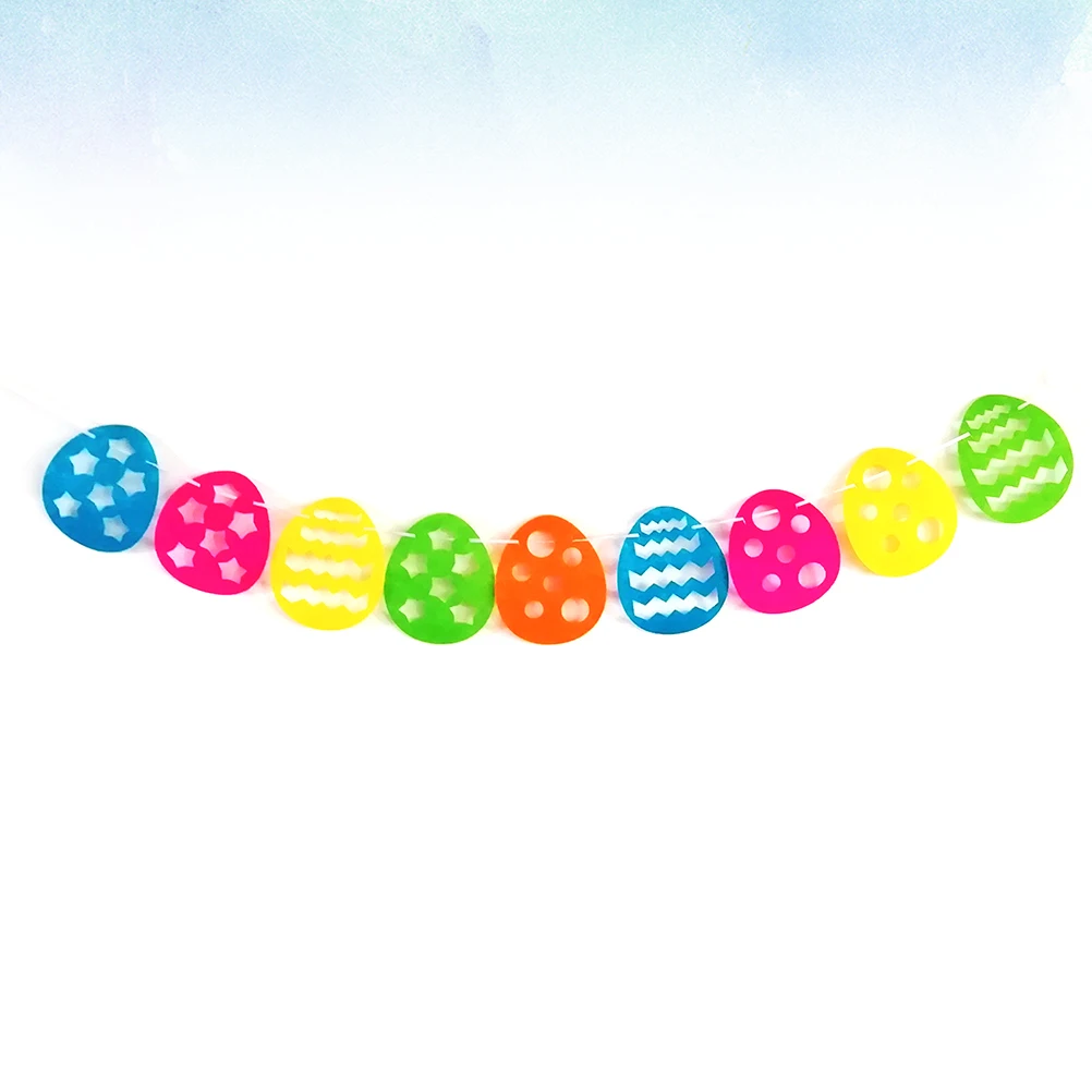 

Hanging Easter Egg Banner Pull Flag 1 Piece Stylish Party Decoration for Doors Windows Walls Outdoor Events Photo Backdrop