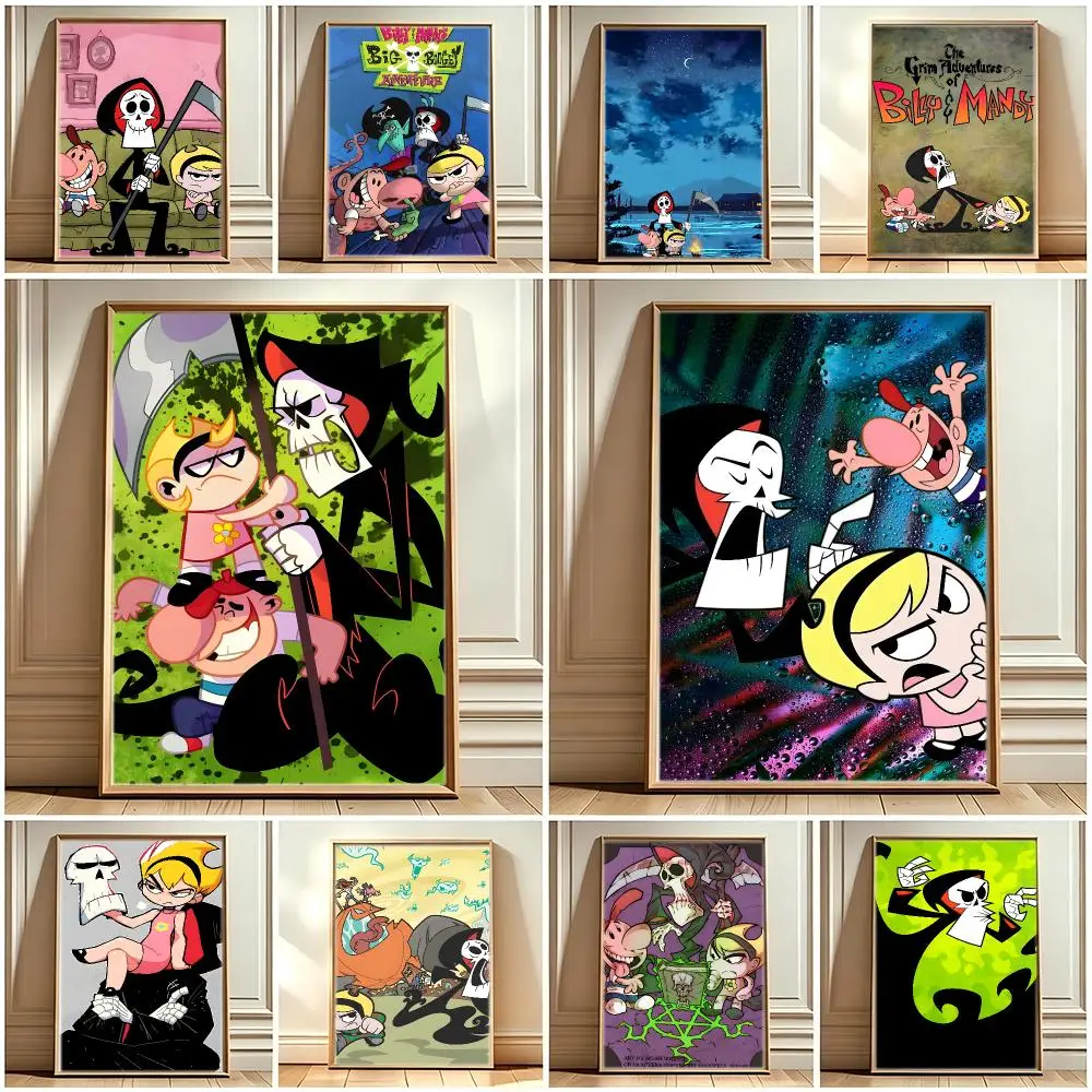 Comedy Cartoon B-Billy Mandy Poster Print Painting Home Decor for Bedroom Living Room Hallway