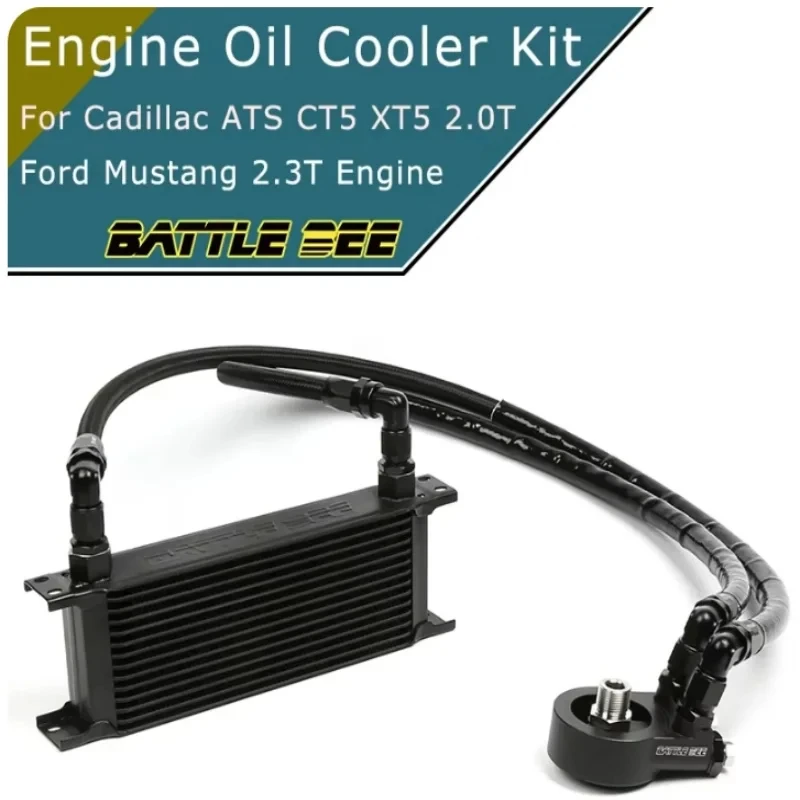 

AN8 Engine Radiator Oil Cooler Kit For Cadillac ATS CT5 XT5 Ford Mustang 2.3T Oil Filter Sandwich Plate Adapter BB-OCK-120