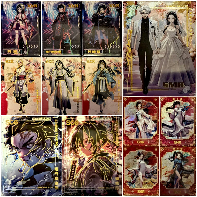 Anime Demon Slayer Kochou Shinobu Kamado Tanjirou Tsuyuri Kanawo Iguro Obanai Collection Cards Toys Christmas Birthday Gifts